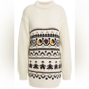 GANNI | Intarsia merino wool and alpaca-blend sweater | Large